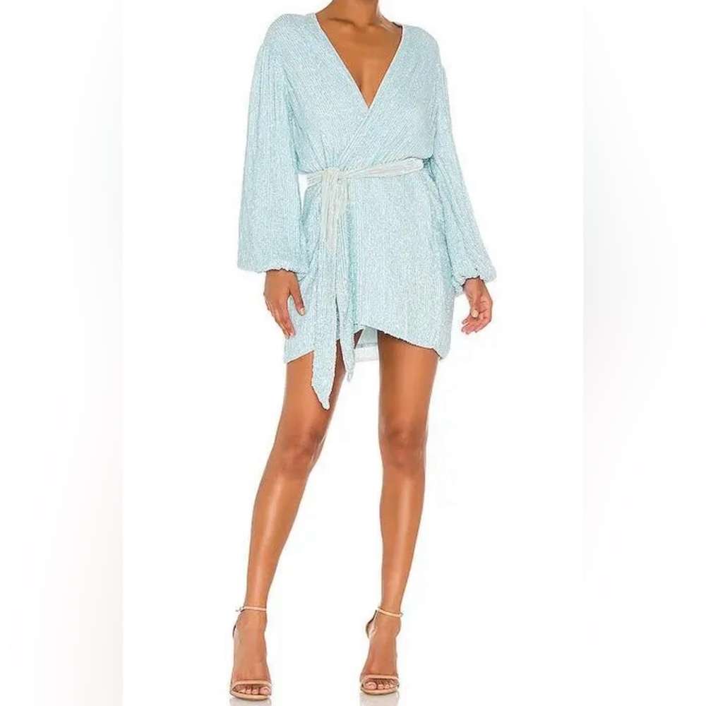 - RETROFETE Gabrielle Robe Dress blue sequin wrap …